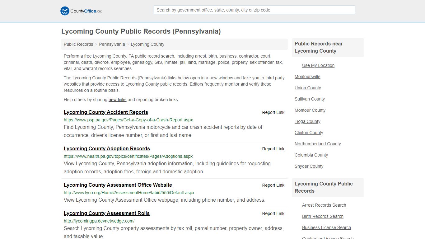 Public Records - Lycoming County, PA (Business, Criminal ...